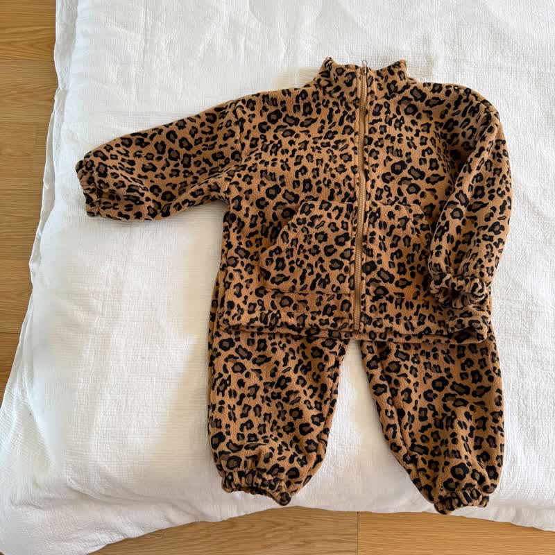 Baby Toddler Leopard Print Long Sleeve Set - Brown - 6-7T - image 2