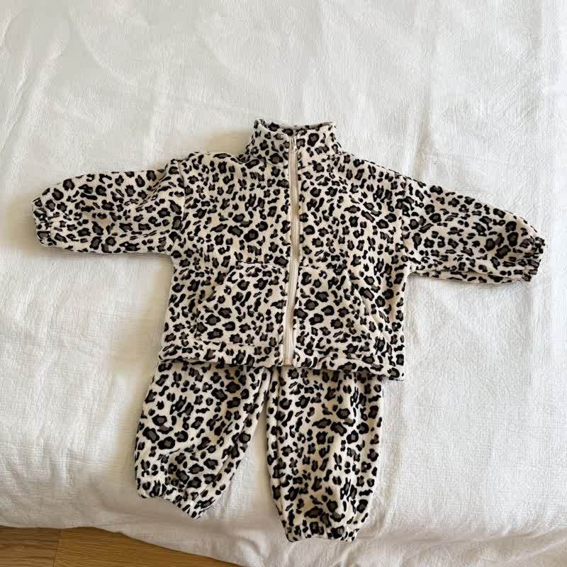 Baby Toddler Leopard Print Long Sleeve Set - Beige - 6-7T - image 3