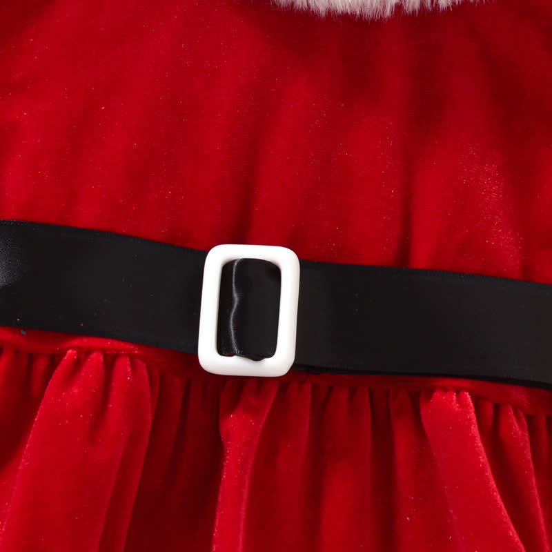 Toddler Girl Red Velvet Tulle Christmas Dress - image 4