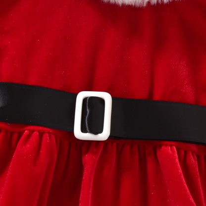 Toddler Girl Red Velvet Tulle Christmas Dress - image 4