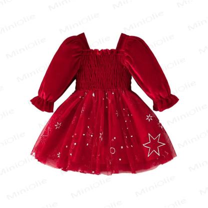 Baby Toddler Girl Christmas Starry Tulle Dress - image 3