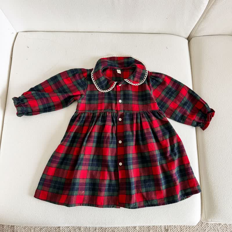 Toddler Cozy Classic Plaid Pajama Set or Dress - Red Dress - 10-11T - image 4