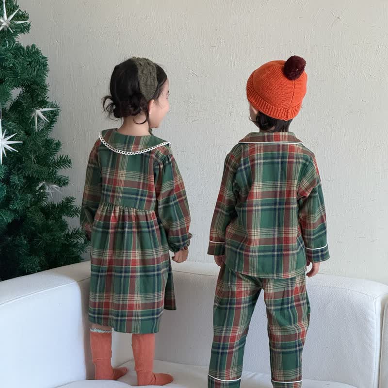 Toddler Cozy Classic Plaid Pajama Set or Dress - image 6