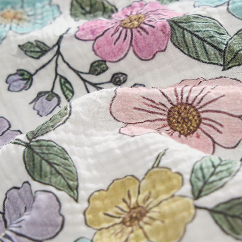 Baby Multi-Flower Print White Romper With Hat - image 6