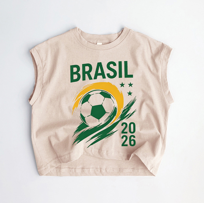 BRASIL 2026 Baby Toddler Soccer Khaki Tank Top - Khaki - 3-5T - image 1
