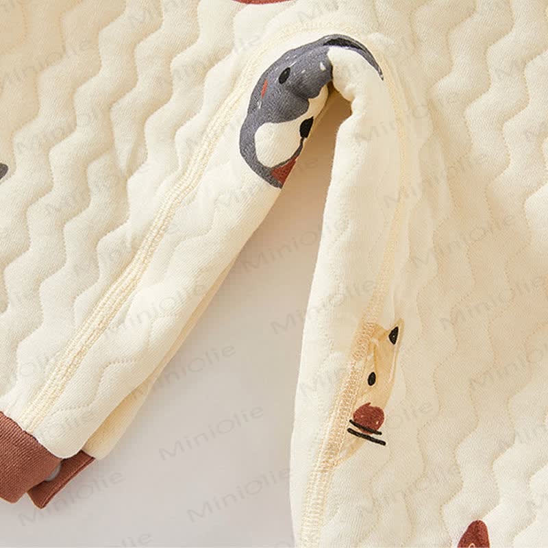 Baby Cartoon Animals Quilted Romper - image 7