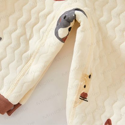 Baby Cartoon Animals Quilted Romper - image 7