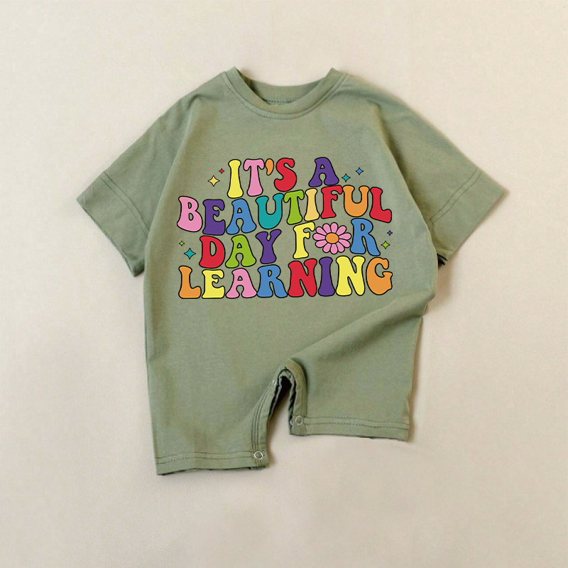 IT'S A BEAUTIFUL DAY FOR LEARNING Baby Green Romper - Green - 18-24M - image 1