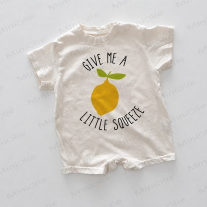 GIVE ME A LITTLE SQUEEZE Baby Lemon Romper - White - 18-24M - image 1