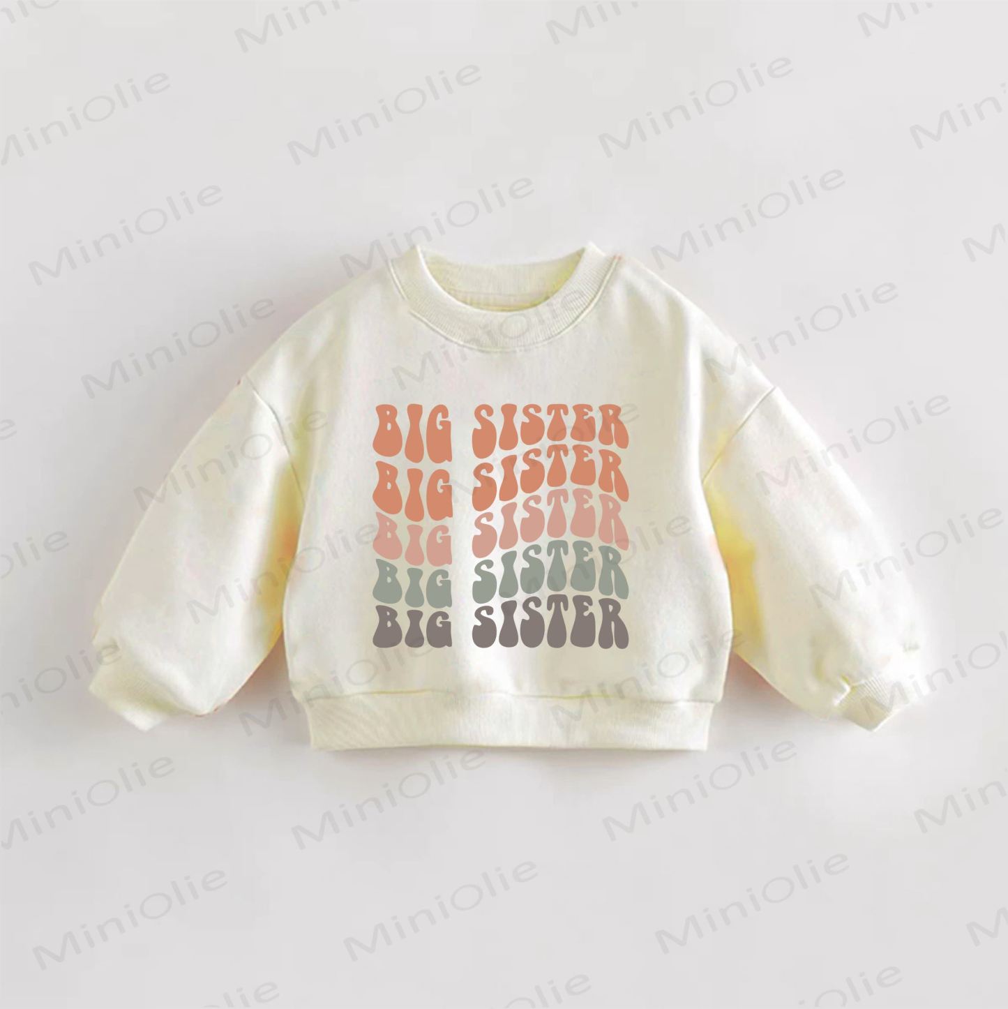 BIG SISTER Baby Toddler Cream Sweatshirt - Cream - 3-5T - image 1