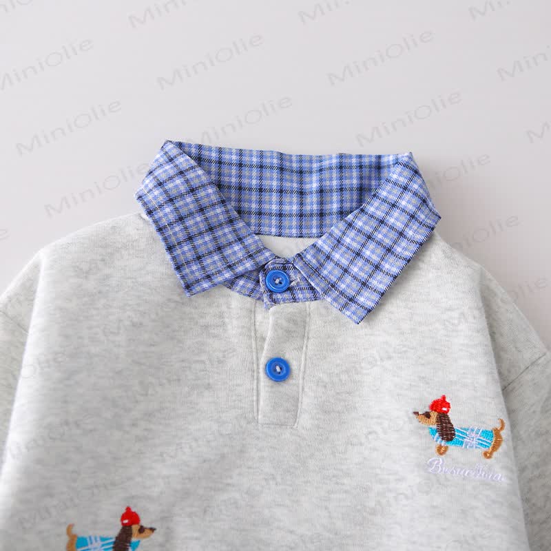 Baby Toddler Dog Plaid Collar 2-piece Set - image 6