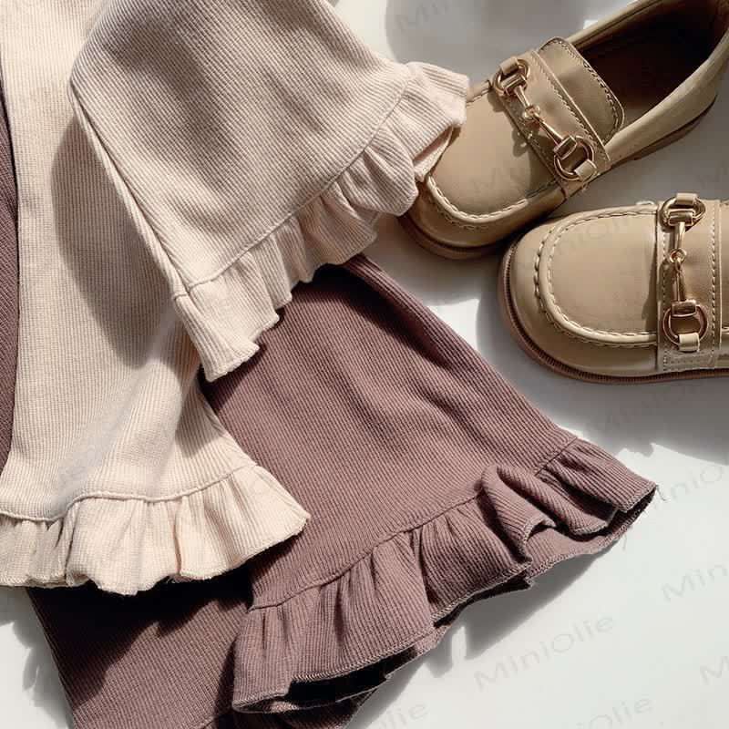 Toddler Solid Color Bell-bottomed Pants - image 8