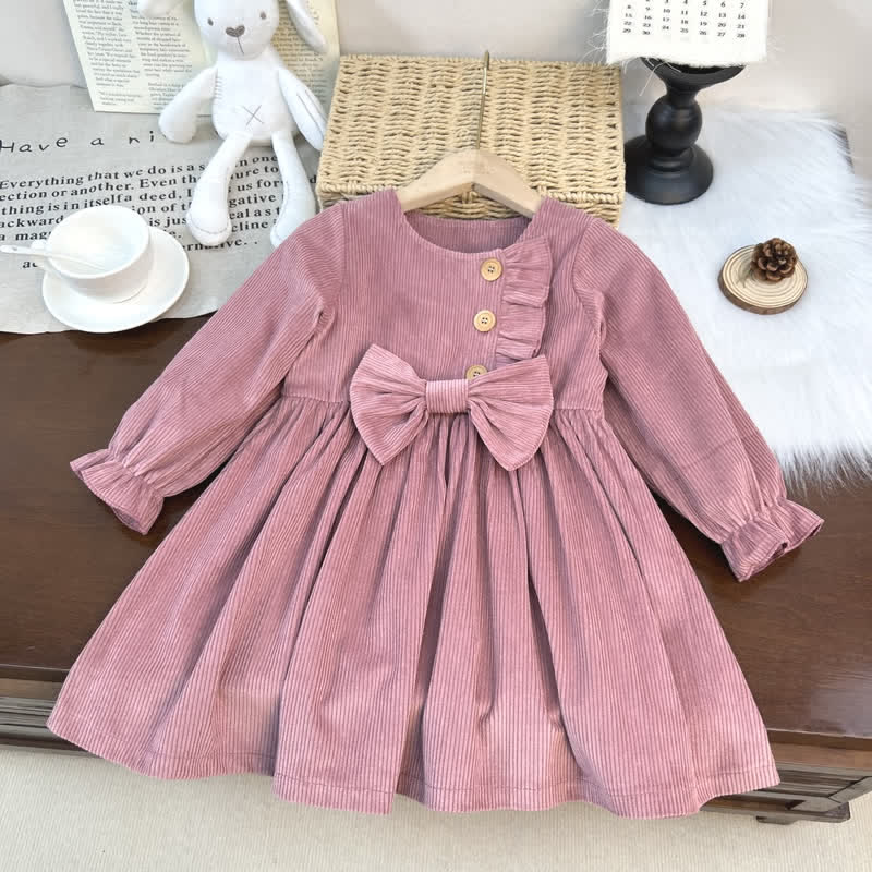 Toddler Corduroy Bow Dress - Pink - 5-6T - image 7