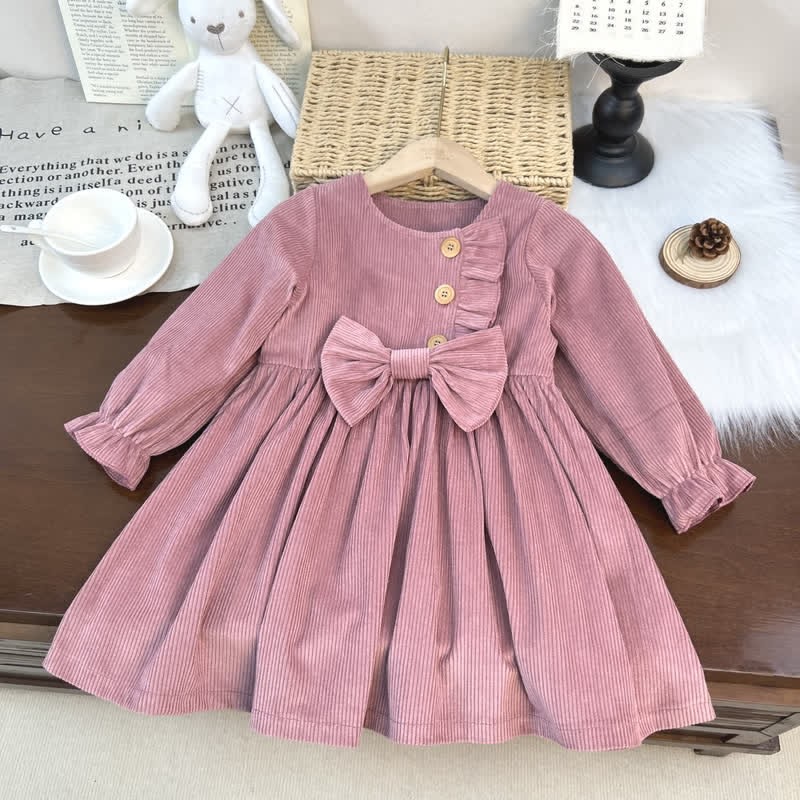 Toddler Corduroy Bow Dress - Pink - 5-6T - image 7