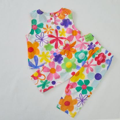 Baby Toddler Colorful Flower Sleeveless 2-piece Set - image 3