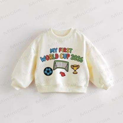 MY FIRST WORLD CUP 2026 Baby Toddler Sweatshirt - Cream - 3-5T - image 1