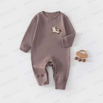 Baby Cartoon Horse Ribbed Romper - Purple - 18-24M - image 8
