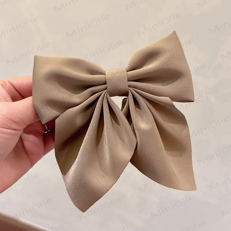 1PC Baby Plain Bow Hair Clip - Khaki - image 10