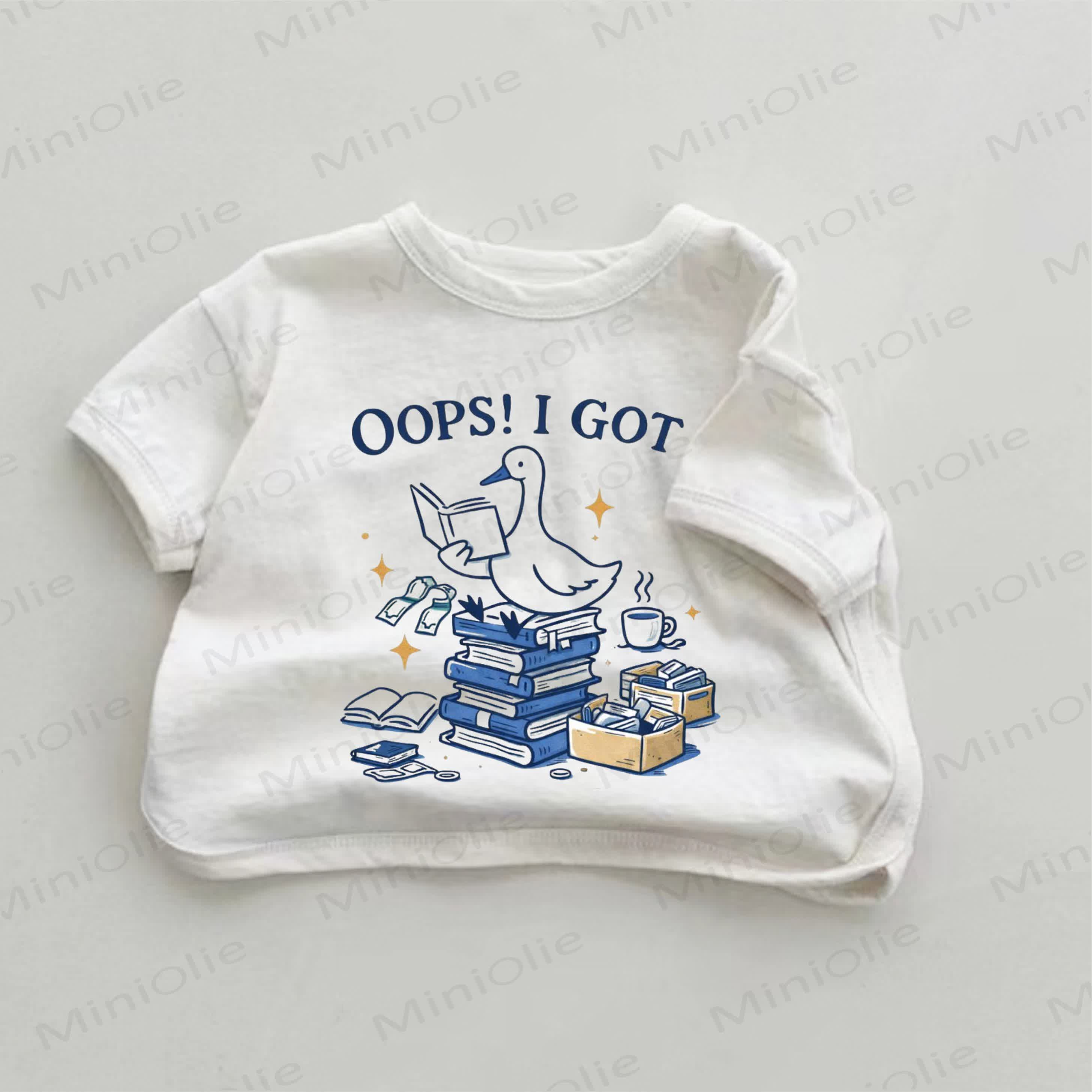 OOPS! I GOT Baby White Goose Print T-shirt - White - 18-24M - image 1