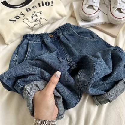 Kid Boy Loose Harem Jeans Pants - image 9