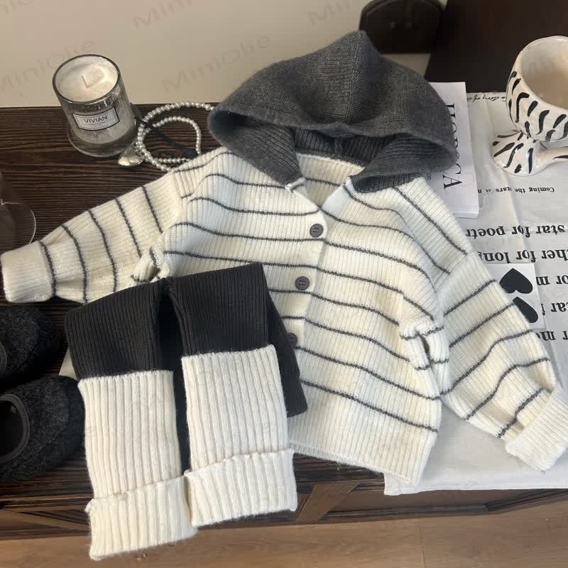 Toddler Kid Girl Stripe Knitted Sweater/Leggings - image 4