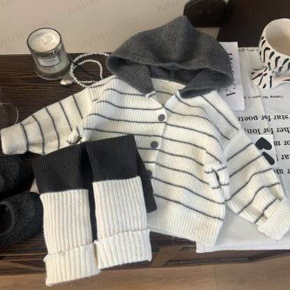 Toddler Kid Girl Stripe Knitted Sweater/Leggings - image 4