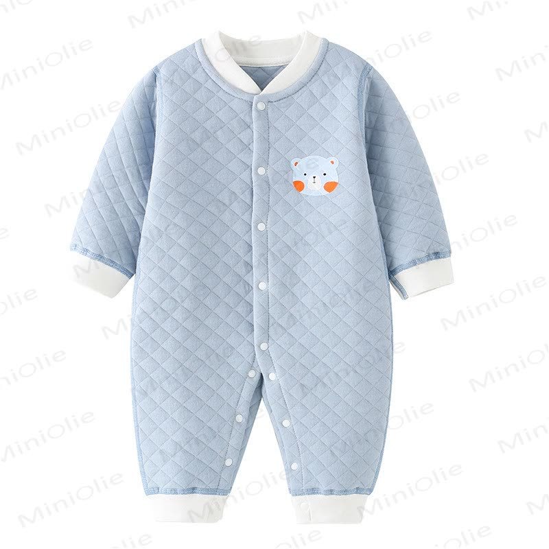  Newborn Baby Animal Thick Romper - Blue - 12-24M - image 4