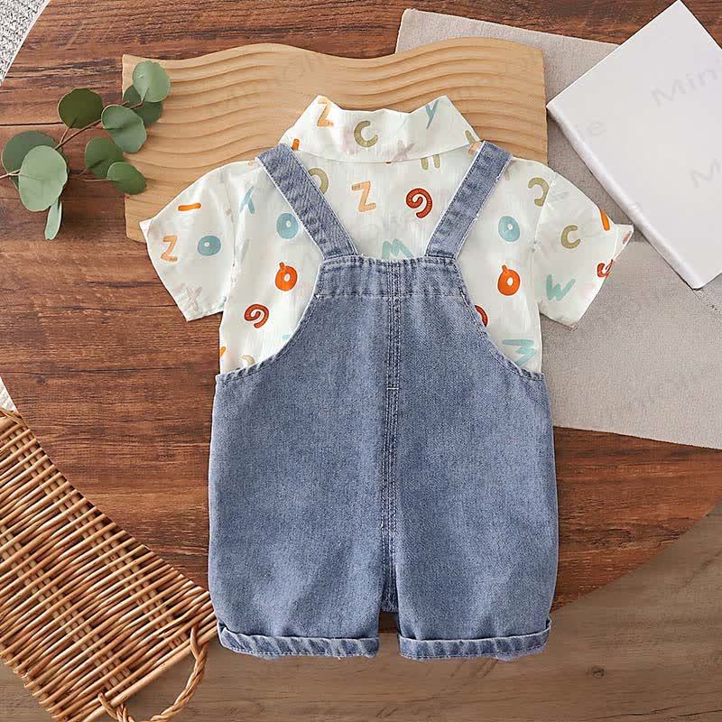 Toddler Cartoon Denim Overalls and Tee 2-Piece Set - image 6