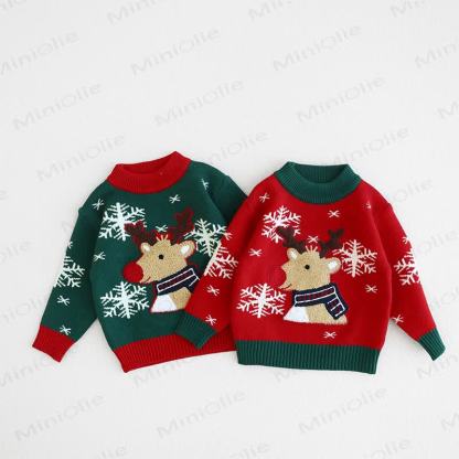 Toddler Lovely Reindeer Snow Knitted Sweater - image 2