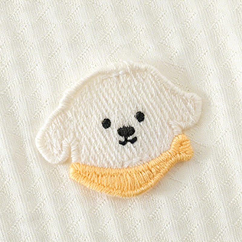 Baby Solid Color Dog Front Snaps Romper - image 9