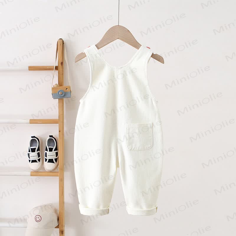 Toddler Embroidered Flower Pocket Denim Overalls - image 17