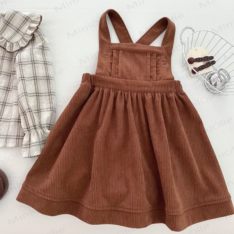 Toddler Corduroy Dress and Plaid Shirt - image 5
