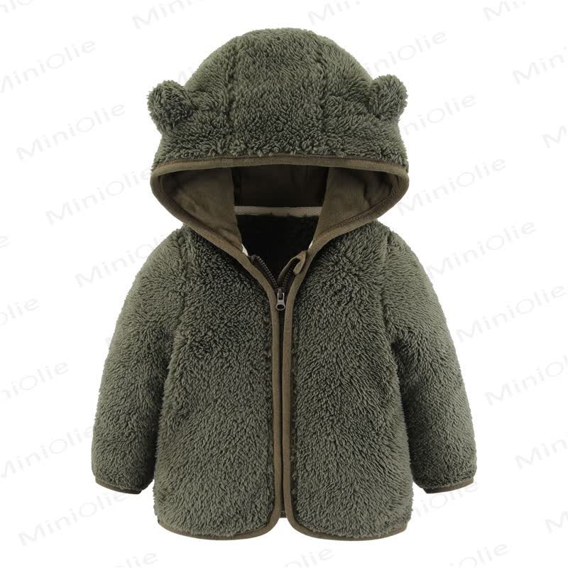 Baby Hooded Solid Color Outerwear - Green - 2-3T - image 11