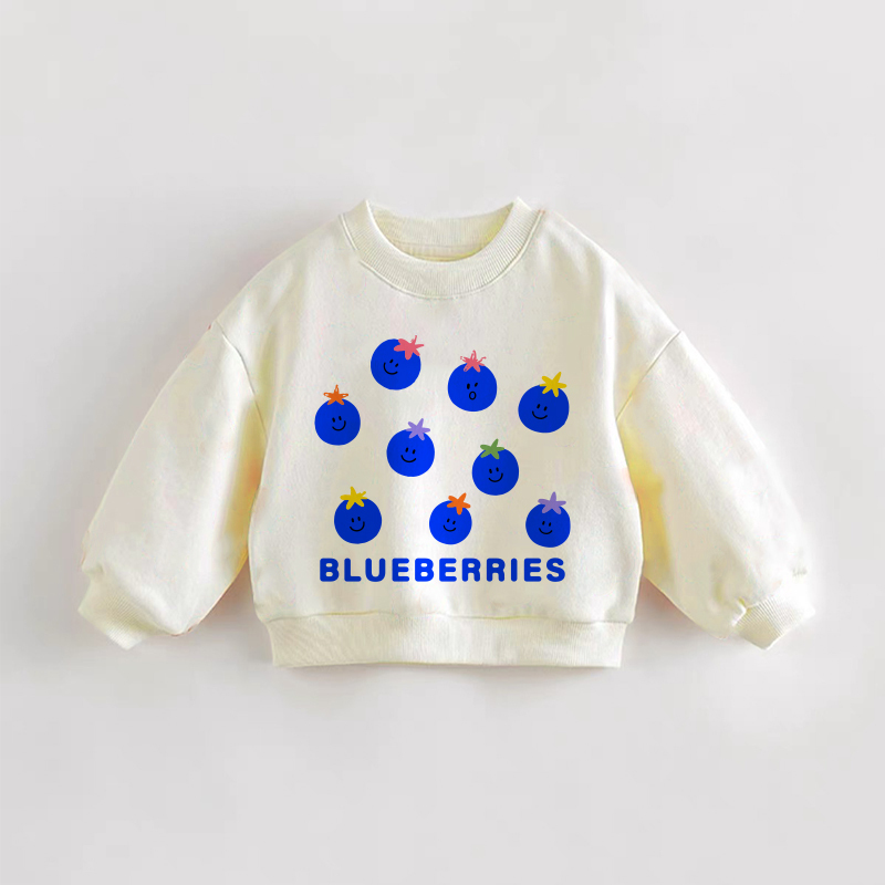 BLUEBERRIES Baby Toddler Fruit Sweatshirt - Cream - 3-5T - image 1