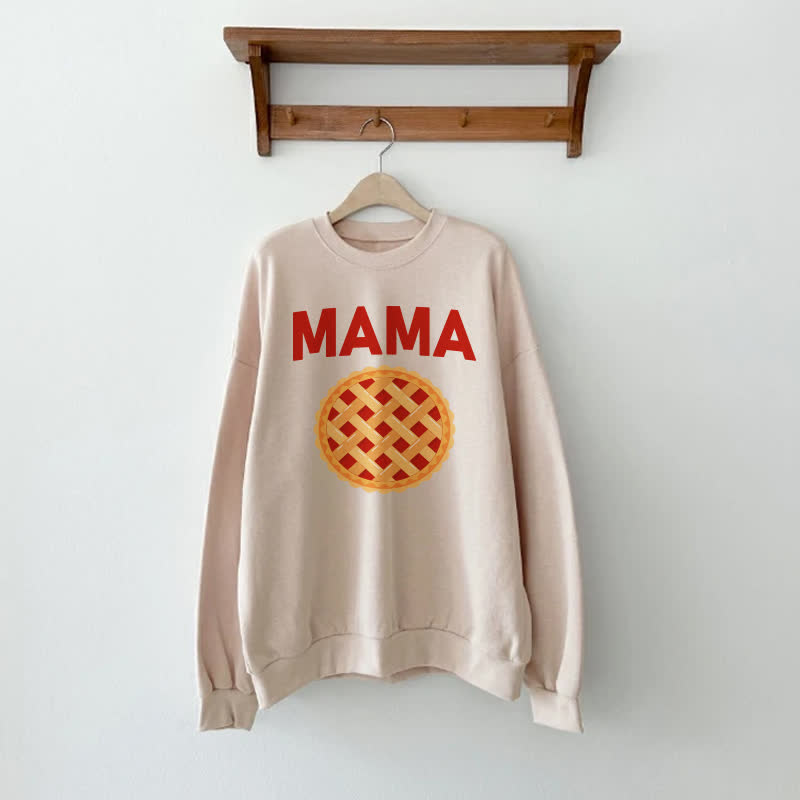 MAMA/MINI Family Pizza Beige Sweatshirt - Beige - Adult Sweatshirt: XL - image 3