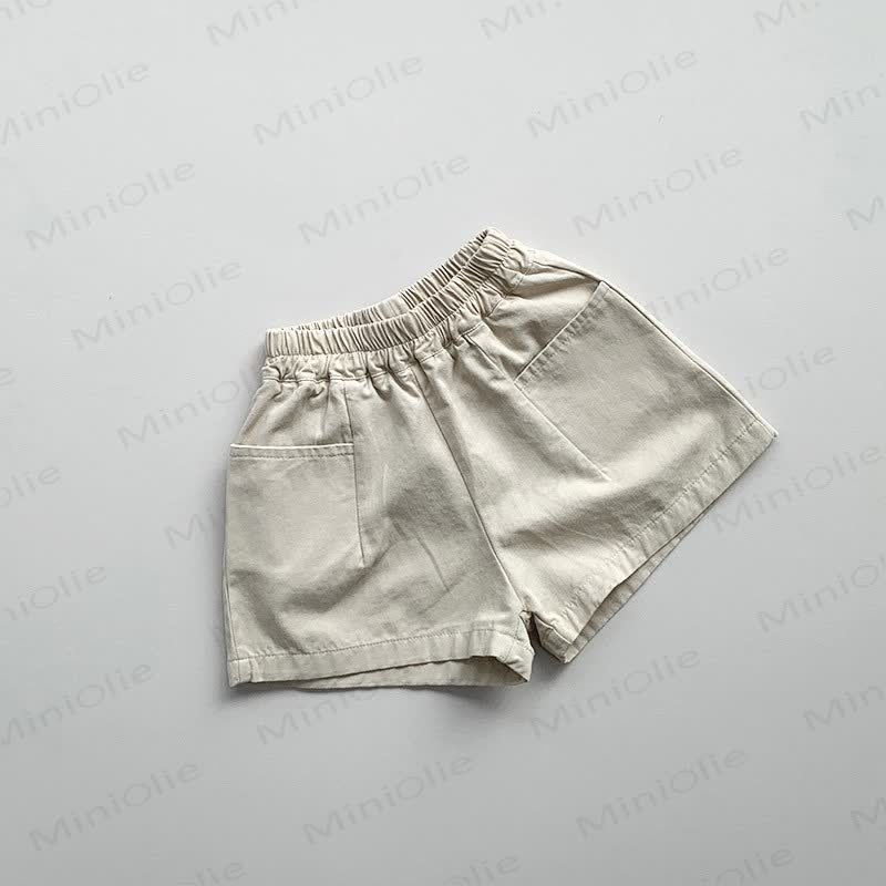 Toddler Summer Cotton Solid Color Shorts - Apricot - 6-7T - image 3