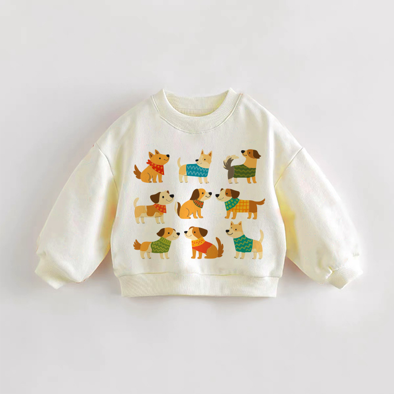 Baby Toddler Nine Dogs Cream Sweatshirt - Cream - 3-5T - image 1
