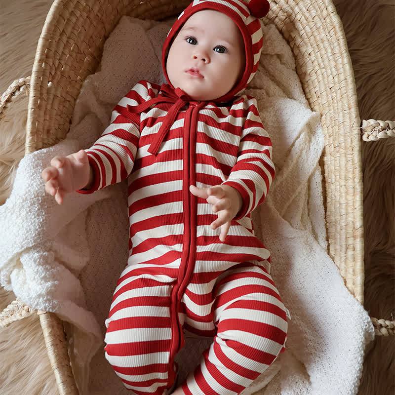 Baby Red White Stripe Onesie - image 13