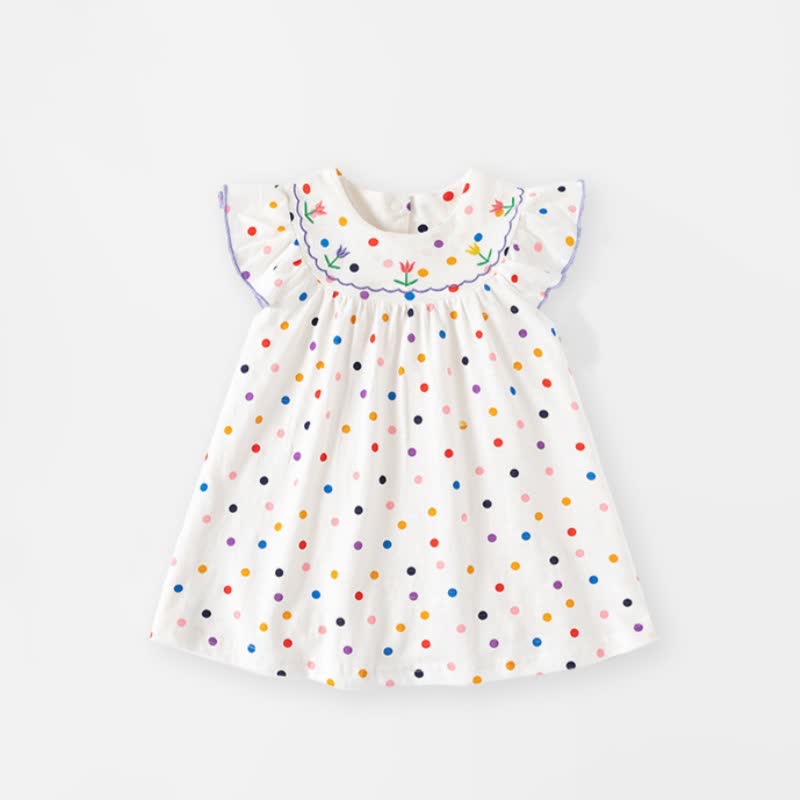 Baby Toddler Girls Bunny/Dot Print Summer Dress - White - 4.5-5T - image 3
