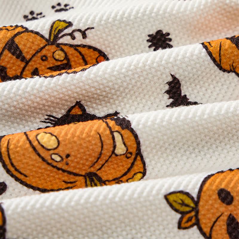 Baby Black Cat Pumpkin Bat Print Waffle 2-piece Set - image 6