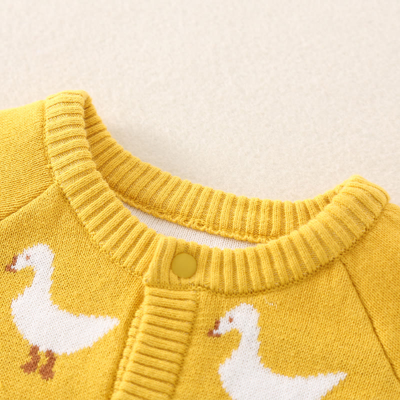  Baby Knitted Goose Yellow Romper - image 5