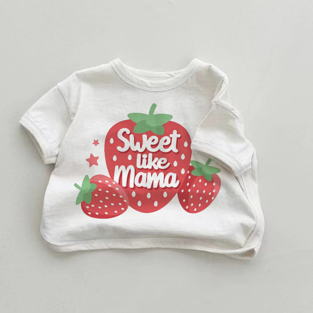 SWEET LIKE MAMA Baby Strawberry White T-shirt - White - 18-24M - image 1