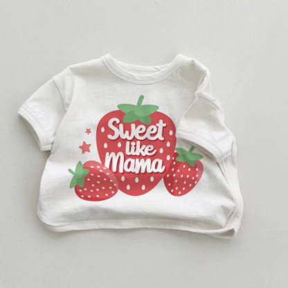 SWEET LIKE MAMA Baby Strawberry White T-shirt - White - 18-24M - image 1
