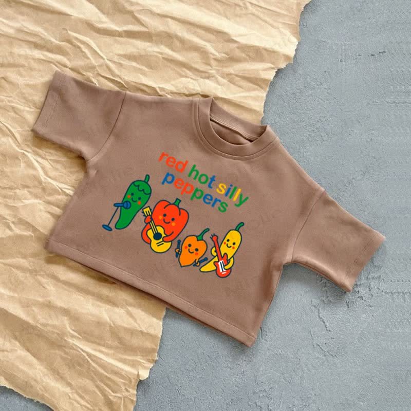 RED HOT SILLY PEPPERS Baby Summer Casual T-Shirt - Brown - 2-3T - image 3