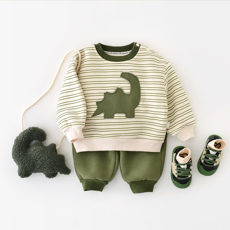 Baby Dinosaur Stripe Green Top or Pants - image 4