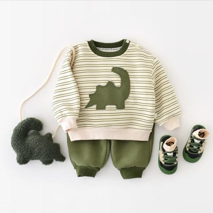 Baby Dinosaur Stripe Green Top or Pants - image 4