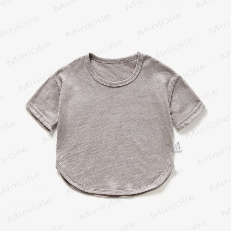 Baby Toddler Solid Color Summer T-shirt - Grey - 4-5T - image 4