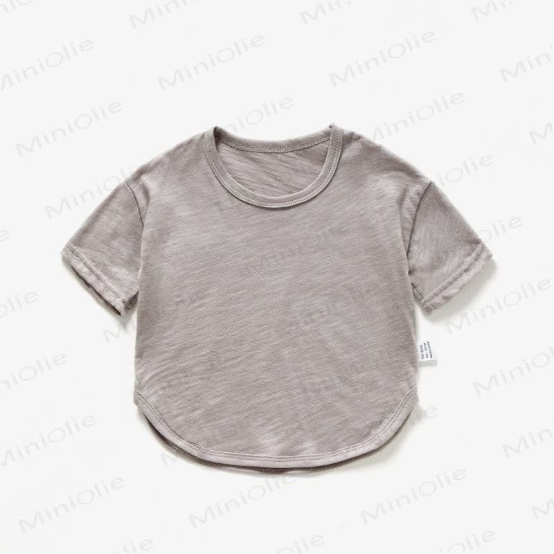 Baby Toddler Solid Color Summer T-shirt - Grey - 4-5T - image 4