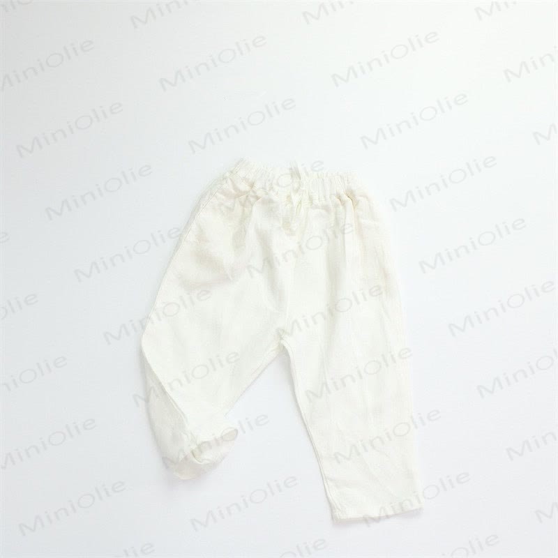 Toddler Solid Color Neutral Timeless Pants - White - 10Y - image 5