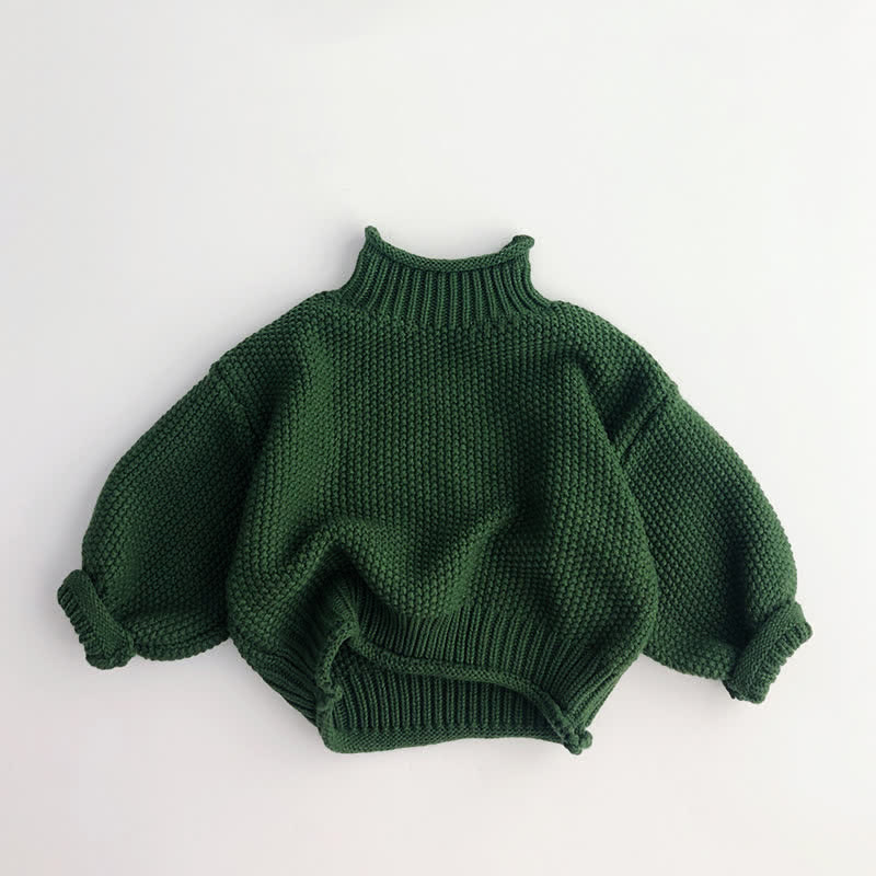 Toddler Boy Retro Turtleneck Sweater - Green - 7-9T - image 2